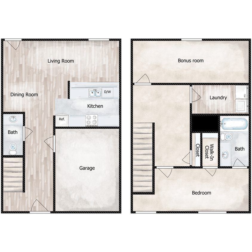 Floor Plan - 1x1.5 1,200 SqFt