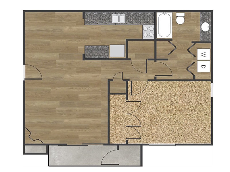 Floor Plan - 1x1B