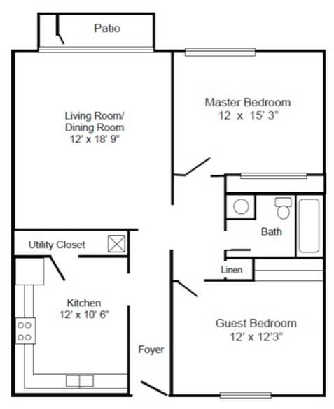2BR/1BA - 2BR 1BA Villa