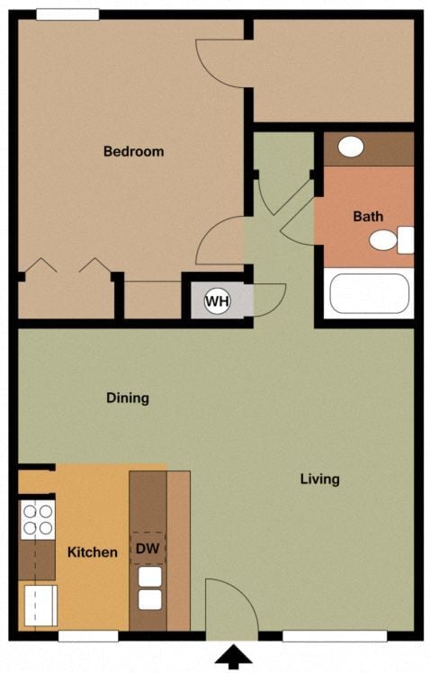 Floor Plan - 1 Bedroom 1 Bathroom