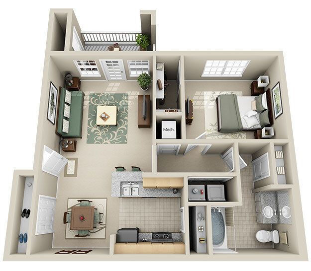 Floor Plan - Crepe Myrtle Renovated