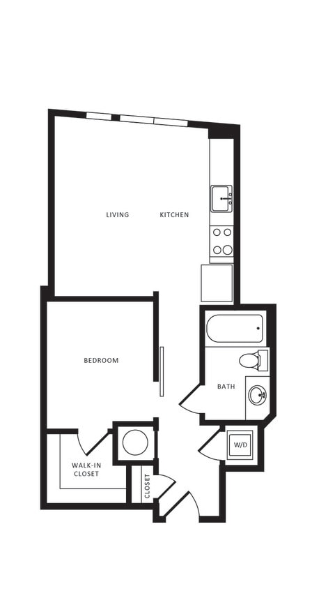 Floor Plan - 1 Bed/1 Bath-A03 Modern