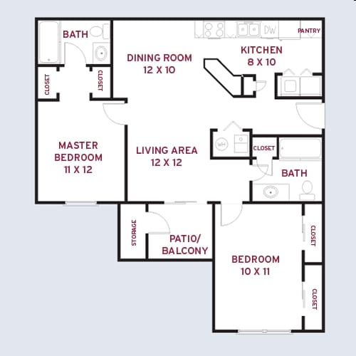 2BR/2BA - 2 Bedroom 2 Bath