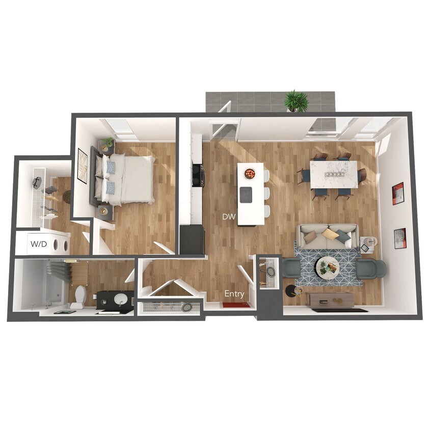 Floor Plan - 1 Bed/1 Bath