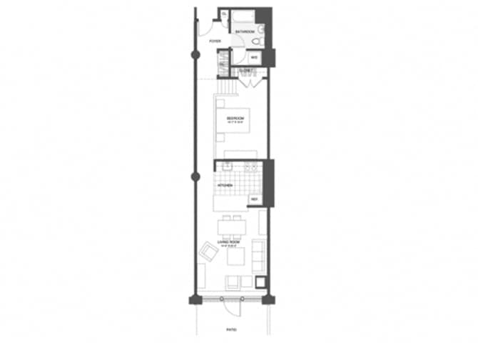 Floor Plan - 1 Bed/1 Bath