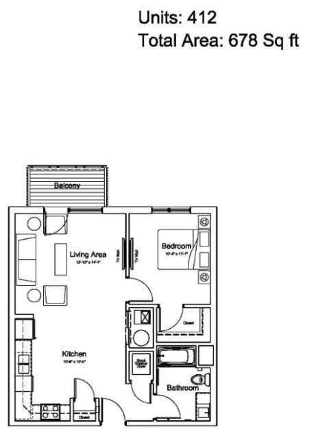 Floor Plan - 410-1B1B