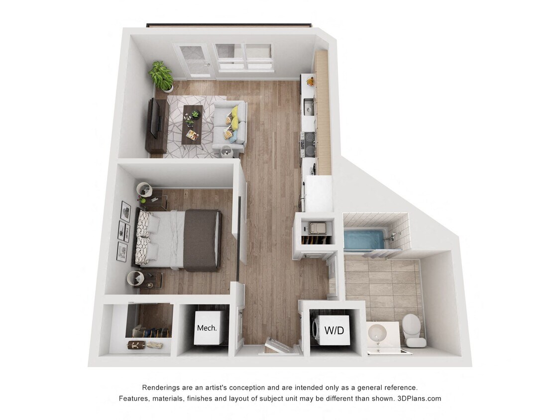 Floor Plan - Avenue G | 1 Bed/1Bath JR-SW-03.1
