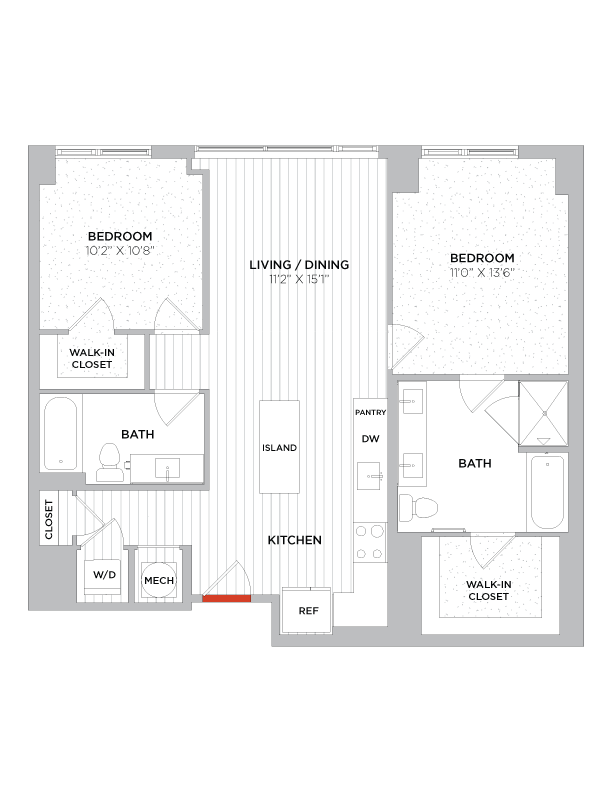 Floor Plan - 2 Bed/2 Bath-C04 West