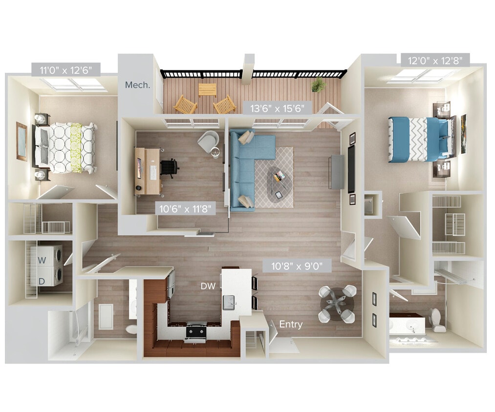 Floor Plan - B12d-1341-wood