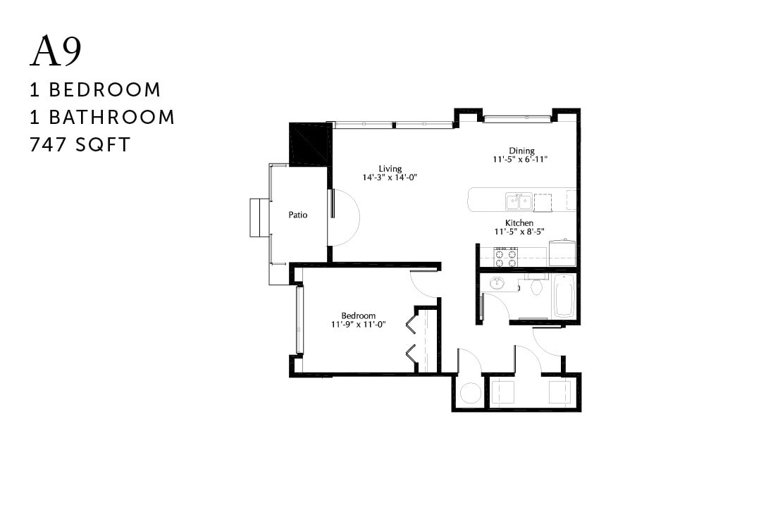 Floor Plan - A9 One Bedroom