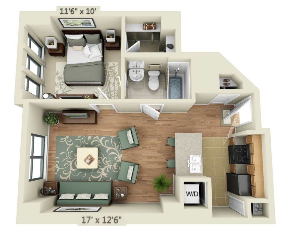 Floor Plan - 1 BEDROOM TOWER (A1I)