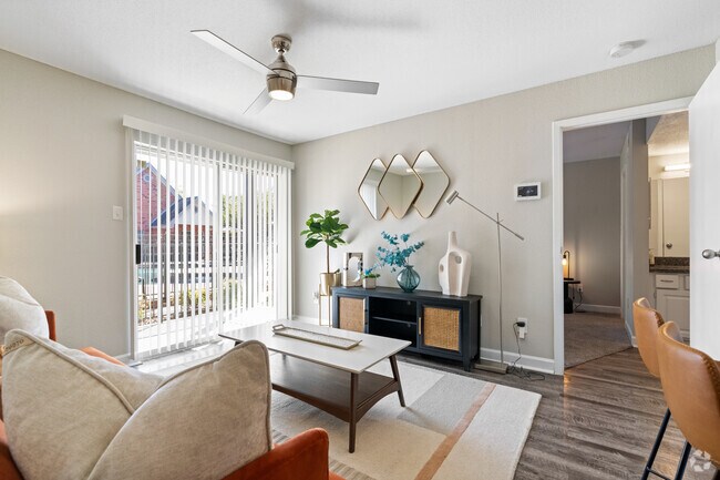 1BR, 1BA- 560SF- Living Room - Monarch Medical Center