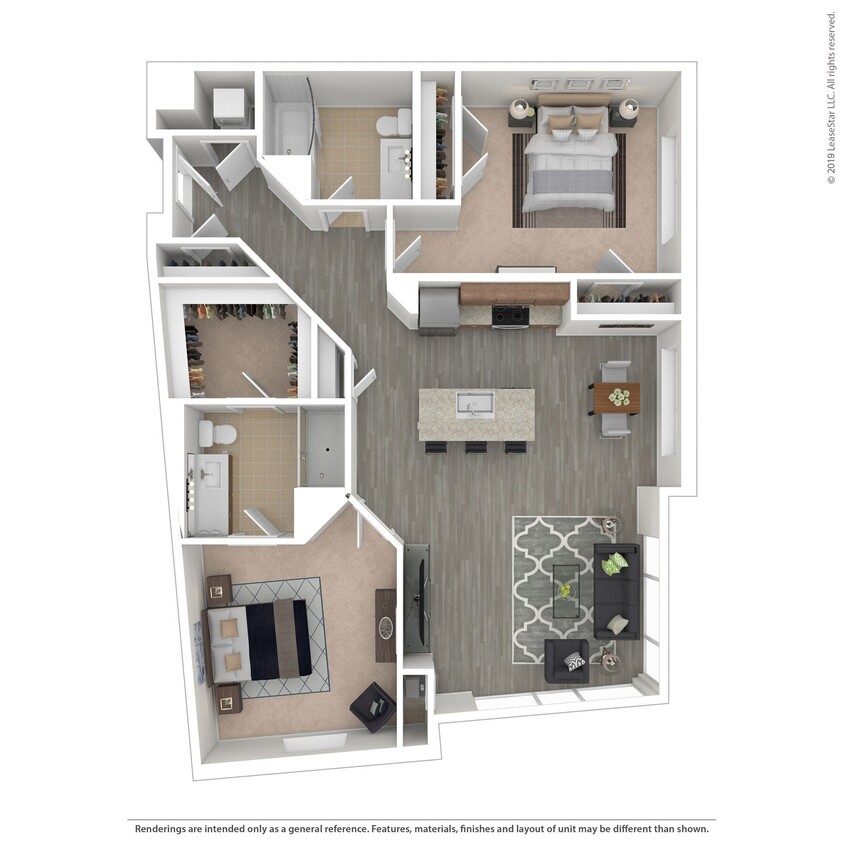 Floor Plan - C12 - 2 bed/2 bath