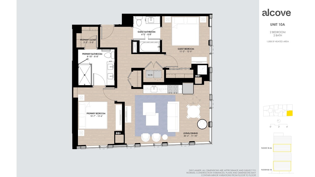 Floor Plan - Alcove Two Bedrooms 10 Tiers 1 & 2