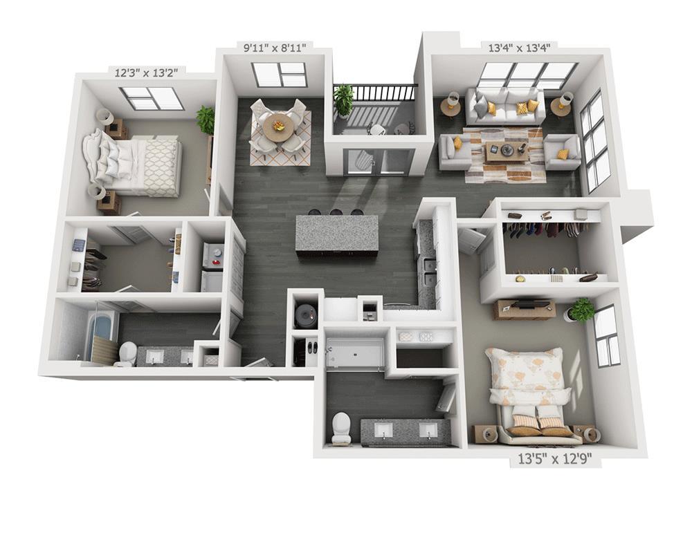 Floor Plan - Two Bedroom B2G