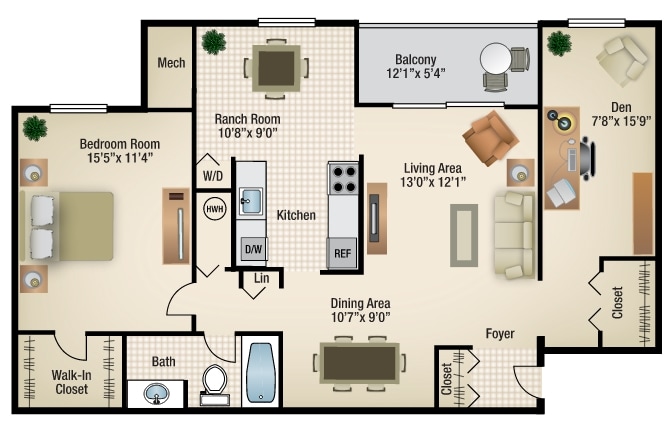1BR/1BA - 1 BEDROOM 1 BATH 764