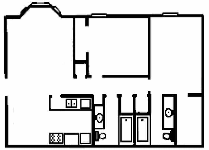 Floor Plan - 2 Bed 2 Bath