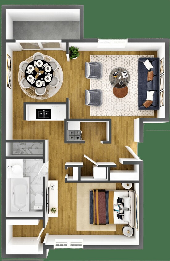 Floor Plan - One Bedroom One Bath