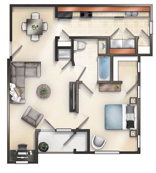 Floor Plan - The Chester with Balcony