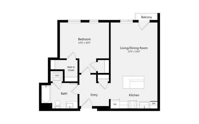 Floor Plan - 1B-B