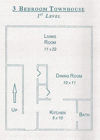 Floor Plan - Three Bedroom Townhome