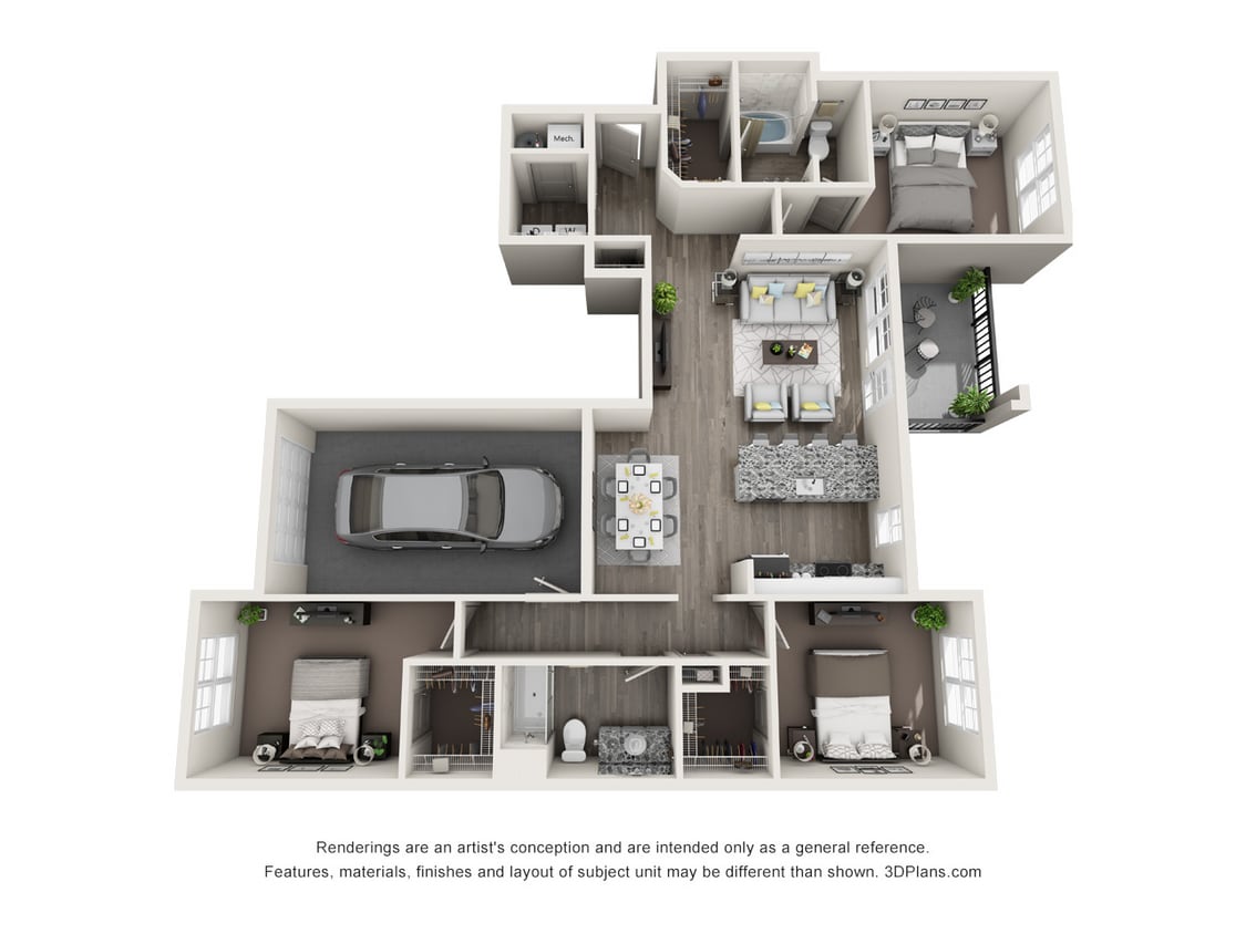 Haven on Tucker_C1.jpg - C1 - Three Bedroom, Two Bathroom