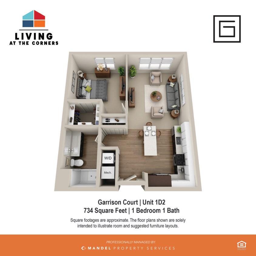 Garrison Court Unit Style 1D2 - 1D2