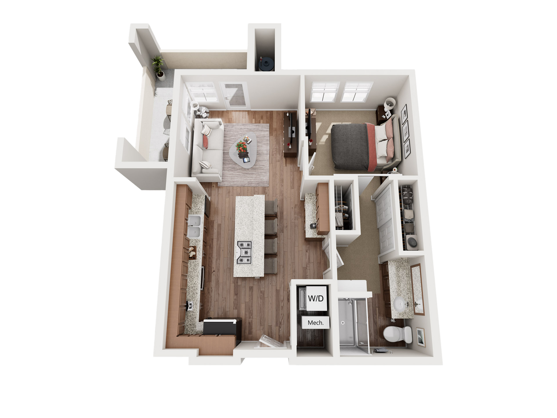 Floor Plan - 1A Balcony Mid Rise