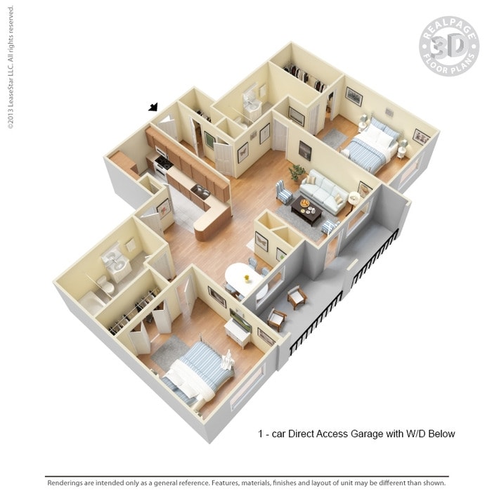 2BR/2BA - 2 Bed 2 Bath 1226 SqFt (1090 Net)