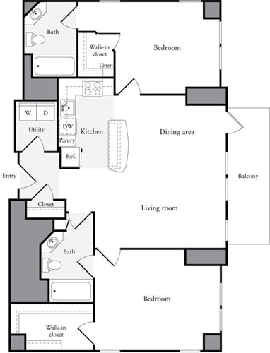 Floor Plan - 2 Bedrooms J