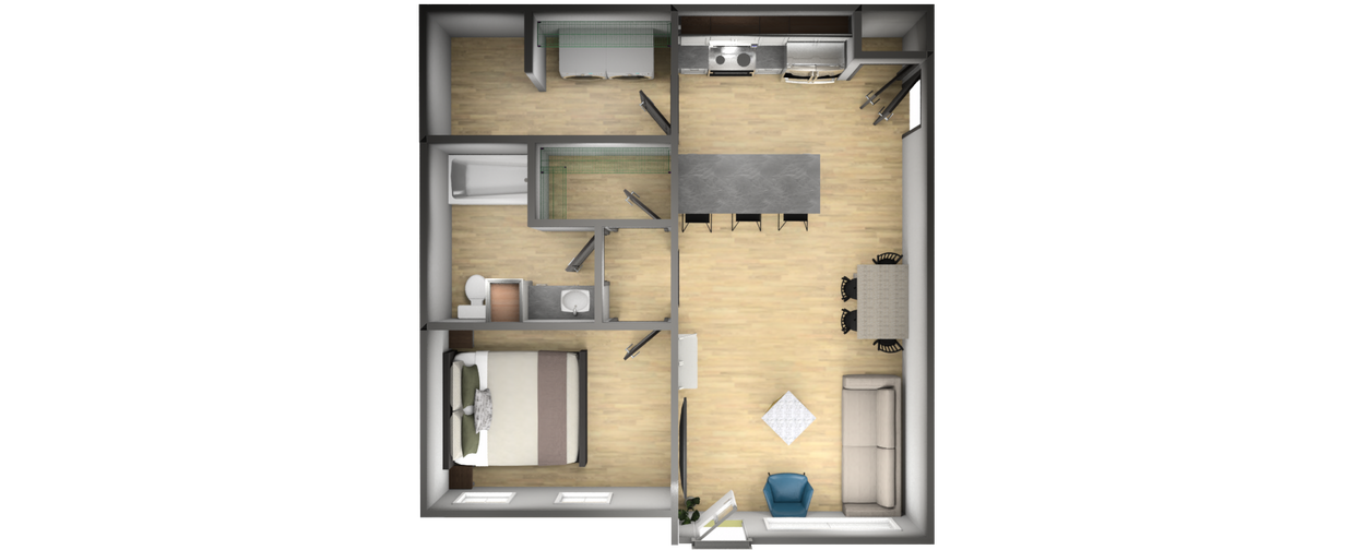 Floor Plan - FWP - The Mercer (1B)