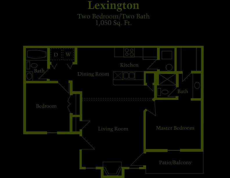 Floor Plan - Two Bed Two Bath