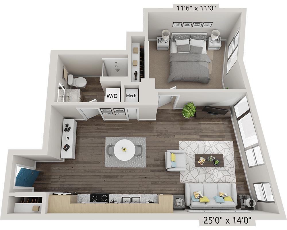 Floor Plan - One Bedroom A1Q