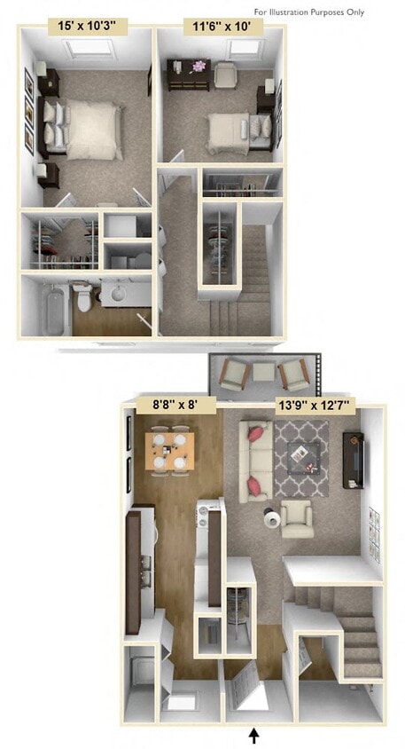 Floor Plan - Two Bedroom Emerald