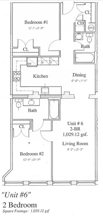 Floor Plan - 2-Bed/2-Bath