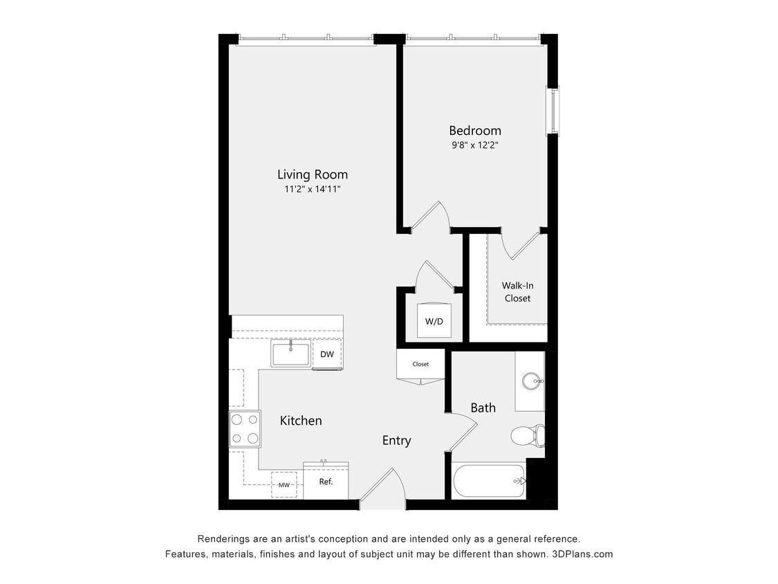 Floor Plan - One Bedroom B01B