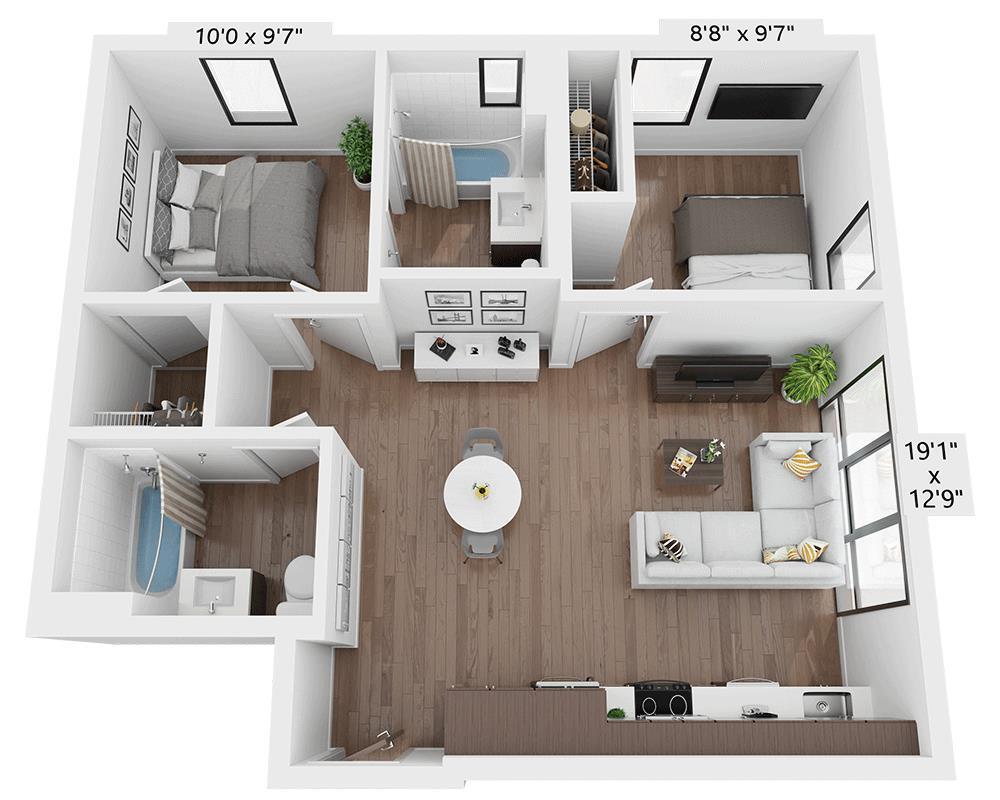 Floor Plan - Two Bedroom B2B
