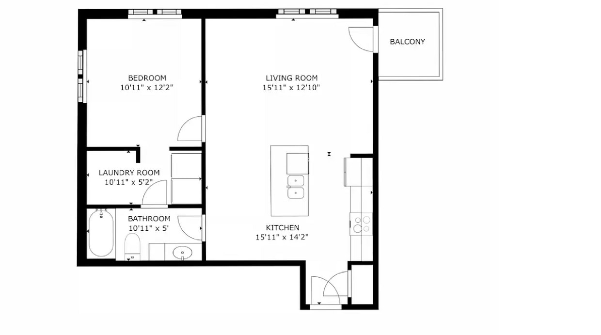 Floor Plan - 1 Bed 1 Bath 2nd Floor 1 Stall Det Gar - ARV32