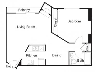A1 - 1 Bedroom+1b