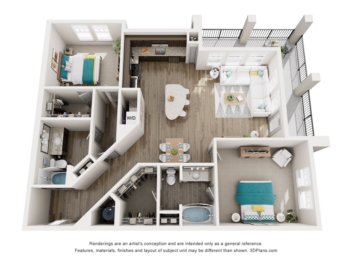 B4_2Bed_2Bath_1295 Sq Ft - B4 - Two Bedroom, Two Bathroom