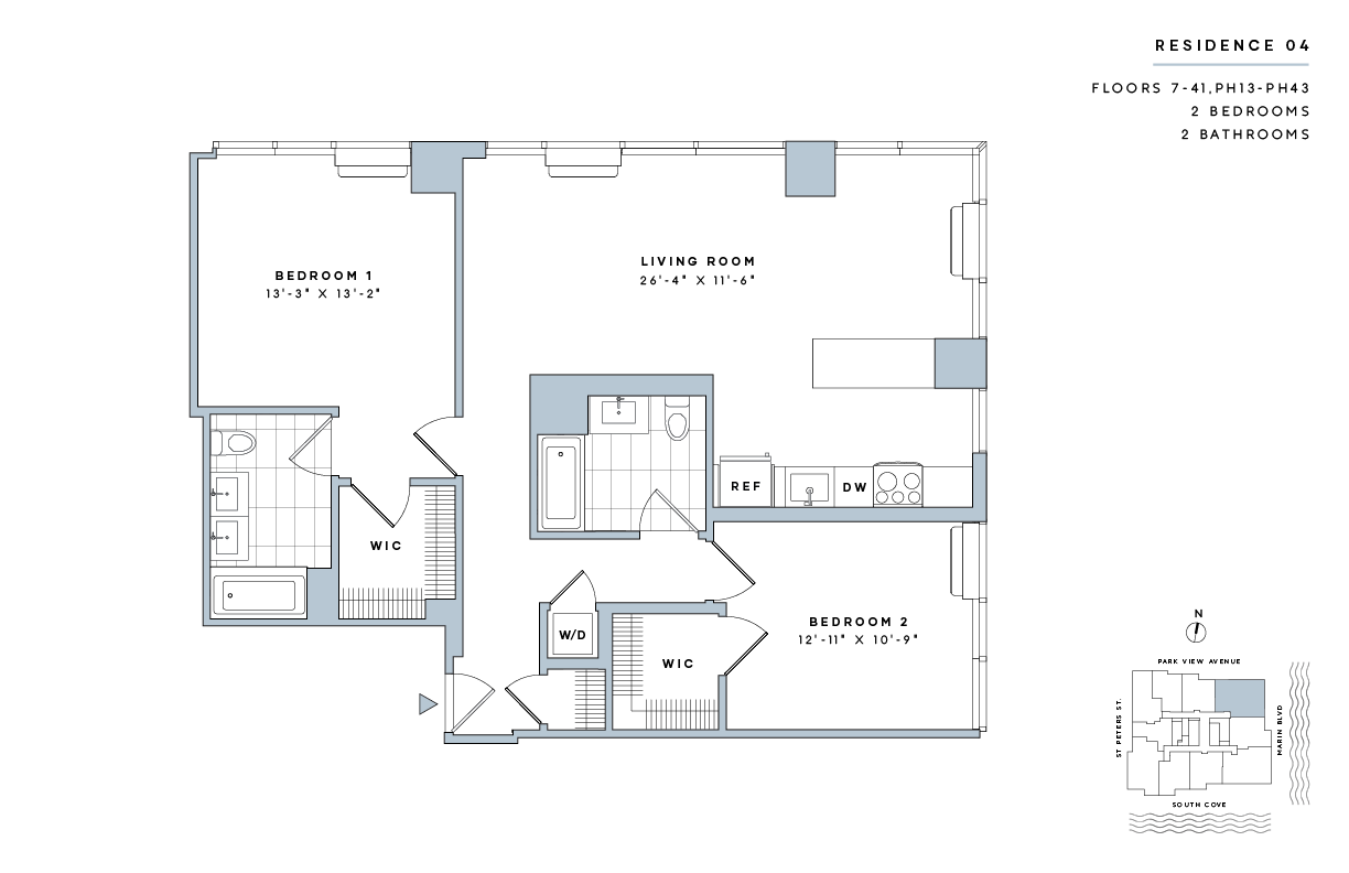 Floor Plan - 2 Bed/2 Bath-B.2-II