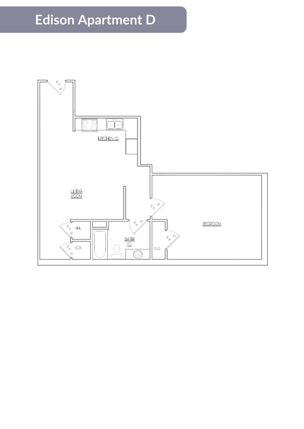 Floor Plan - Edison Apartment D