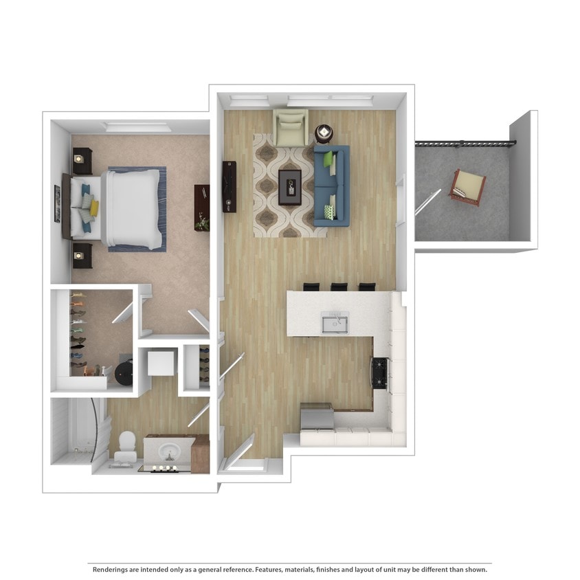 Floor Plan - 1B 1B Plan A