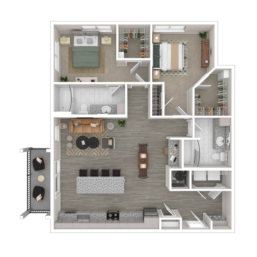 Floor Plan - Cades (2x2 1,230 Sq. Ft)