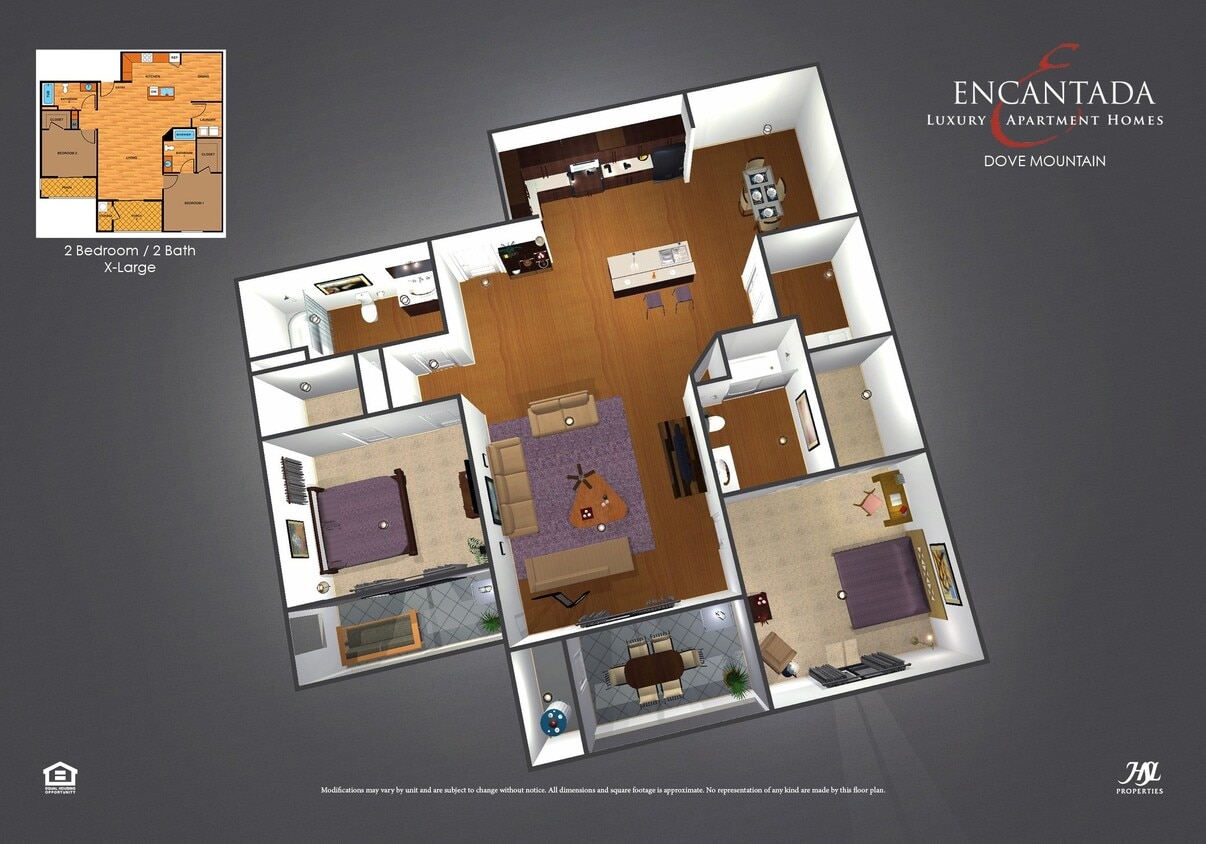 Floor Plan - 2D - Two Bedroom