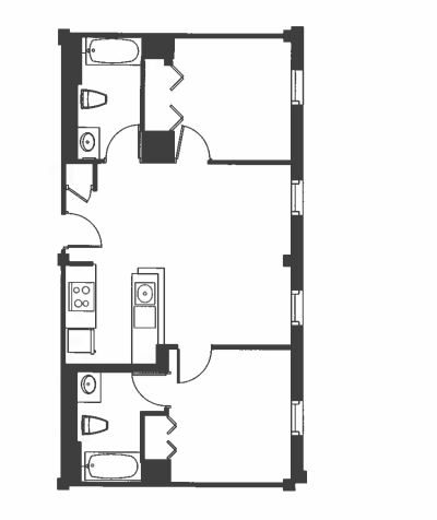 Floor Plan - 2 Bed 2 Bath - B2B