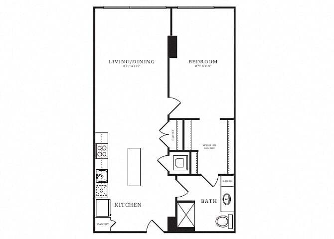 Floor Plan - 1 Bed/1 Bath-B4A.1