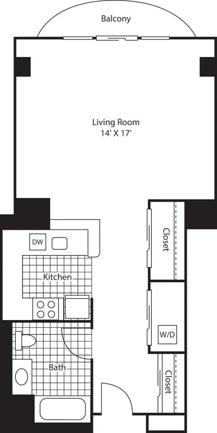 Floor Plan - Studio 586 Renovated balc
