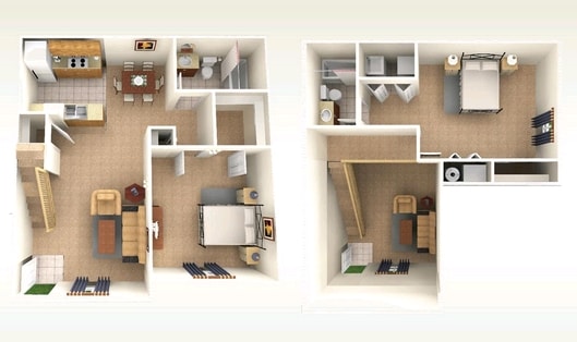 2BR/2BA - The Oak