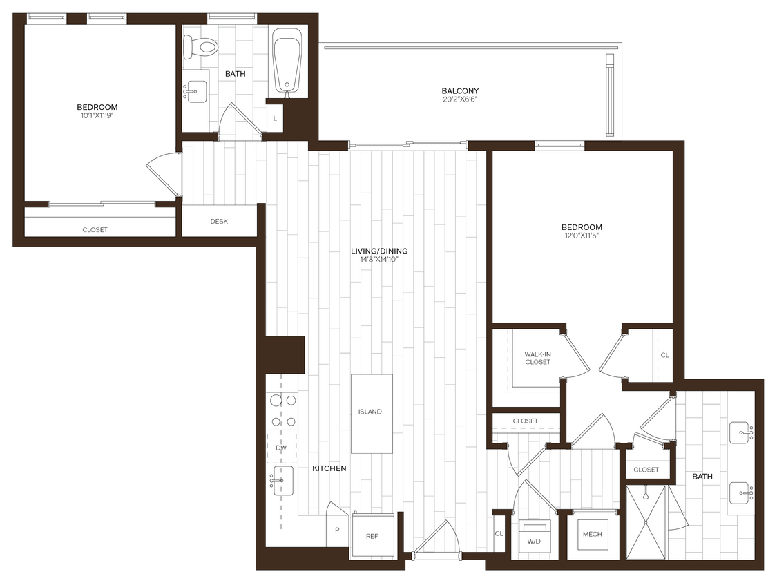 Floor Plan - 2 Bed/2 Bath-B19